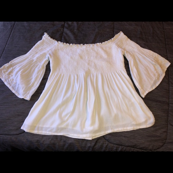 Strapless White Hollister Blouse - Picture 1 of 4